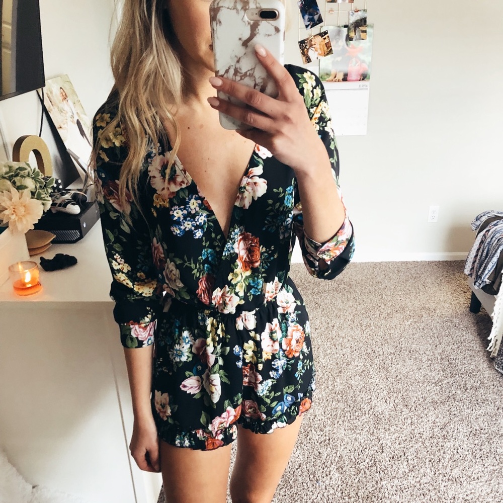 Akira floral romper